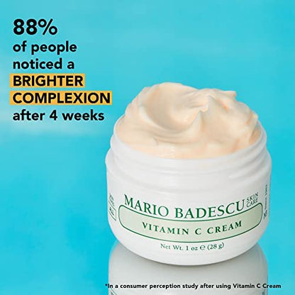 Mario Badescu Vitamin C Cream – Lightweight Face Moisturizer with Niacinamide for All Skin Types, Visibly Reduces Signs of Aging, 1 Fl Oz Avelisse