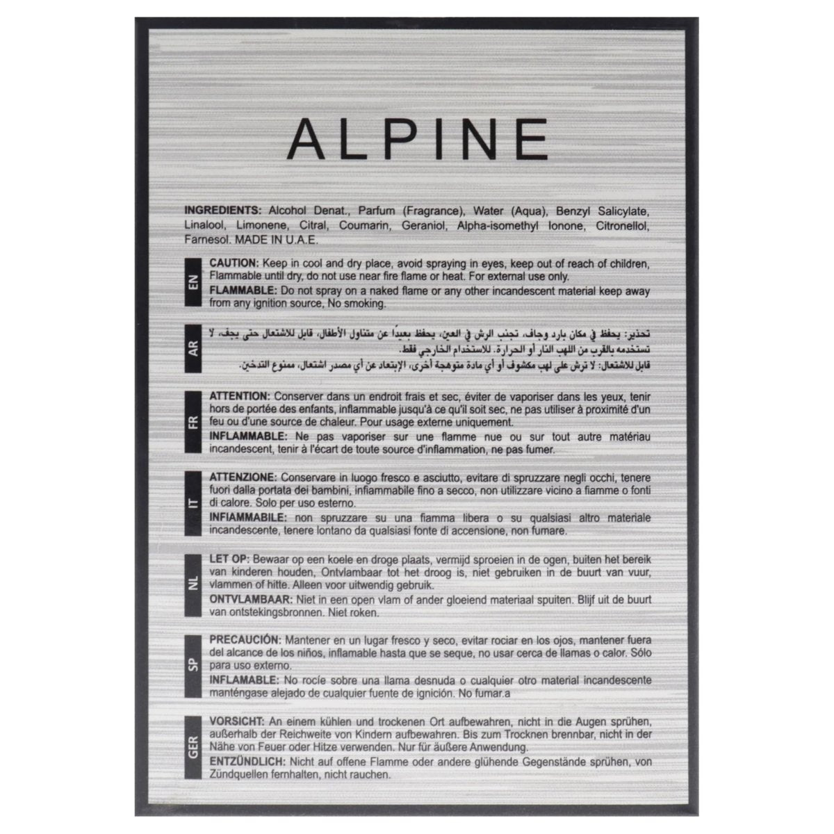 Maison Alhambra Alpine Homme Sport for Men Eau de Parfum Spray 3.4 oz / 100 ml Avelisse
