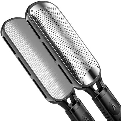 Antonki Double Sided Foot File for Dead Skin – Stainless Steel Callus Remover & Metal Foot Scraper for Cracked Heels, Professional Pedicure Tool (Black)