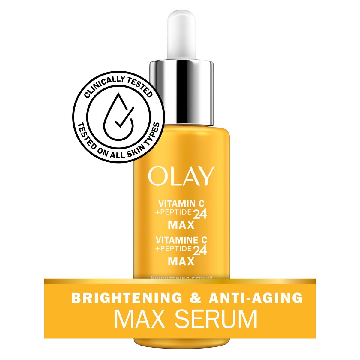 Olay Vitamin C Max Brightening Face Serum with Peptides, 1.3 Fl Oz - Even Tone & Radiance Avelisse