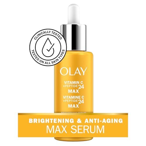 Olay Vitamin C Max Brightening Face Serum with Peptides, 1.3 Fl Oz - Even Tone & Radiance Avelisse