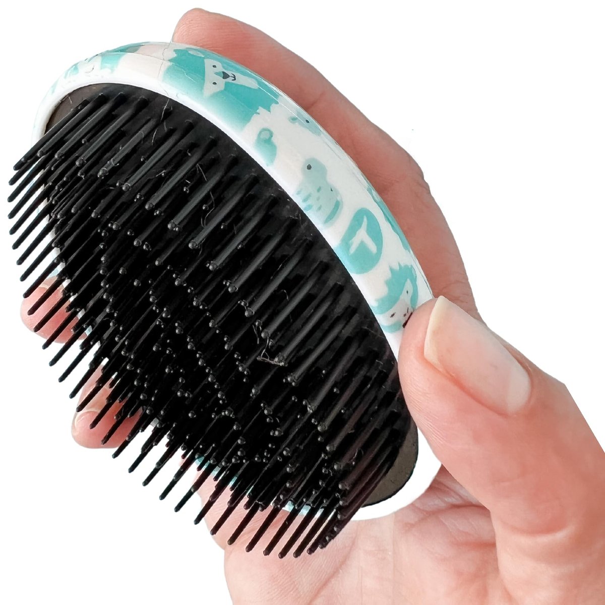 T is for Tame Mini Detangling Brush for Toddlers & Kids – Blue, Tames Knots Without Tears or Tantrums, Perfect Size for Little Hands - görsel 1