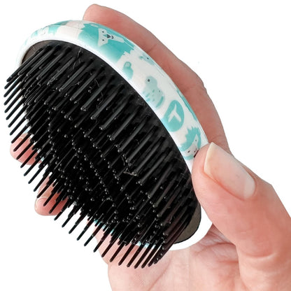 T is for Tame Mini Detangling Brush for Toddlers & Kids – Blue, Tames Knots Without Tears or Tantrums, Perfect Size for Little Hands