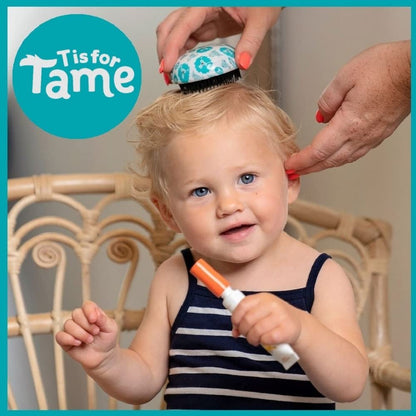 T is for Tame Mini Detangling Brush for Toddlers & Kids – Blue, Tames Knots Without Tears or Tantrums, Perfect Size for Little Hands