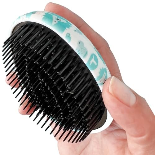 T is for Tame Mini Detangling Brush for Toddlers & Kids – Blue, Tames Knots Without Tears or Tantrums, Perfect Size for Little Hands - görsel 2