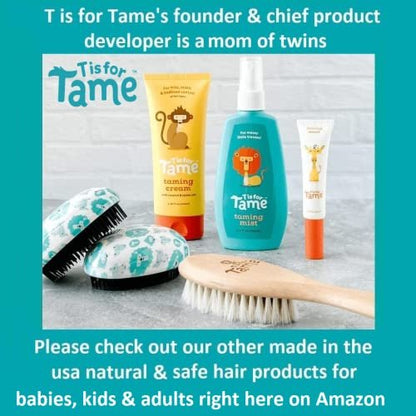 T is for Tame Mini Detangling Brush for Toddlers & Kids – Blue, Tames Knots Without Tears or Tantrums, Perfect Size for Little Hands