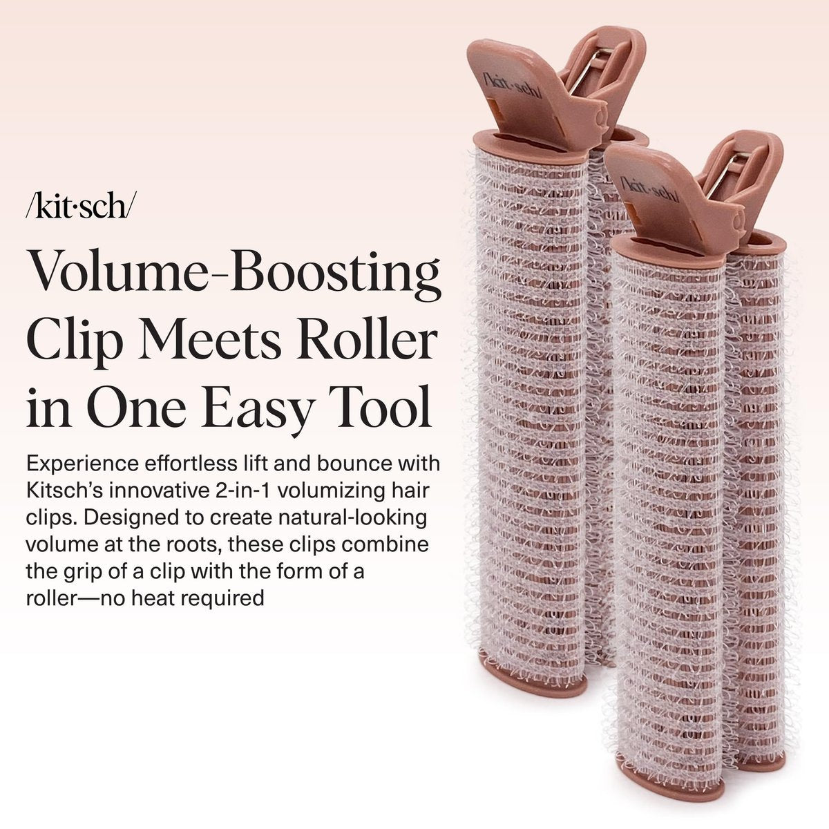 Kitsch Volumizing Hair Clips for Women - 2 Pack Terracotta Hair Rollers for Volume & Curls - görsel 3