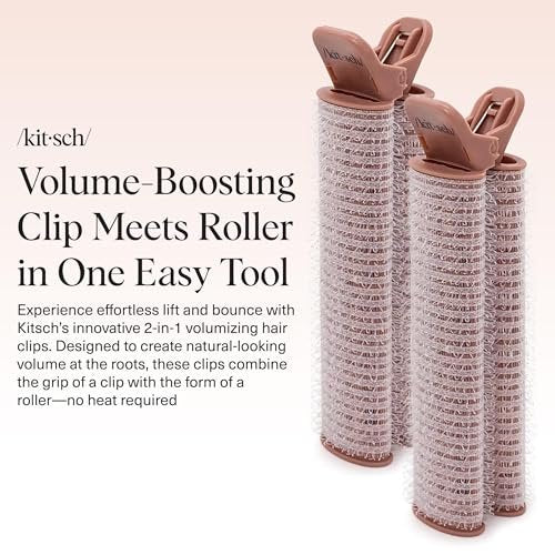 Kitsch Volumizing Hair Clips for Women - 2 Pack Terracotta Hair Rollers for Volume & Curls - görsel 4