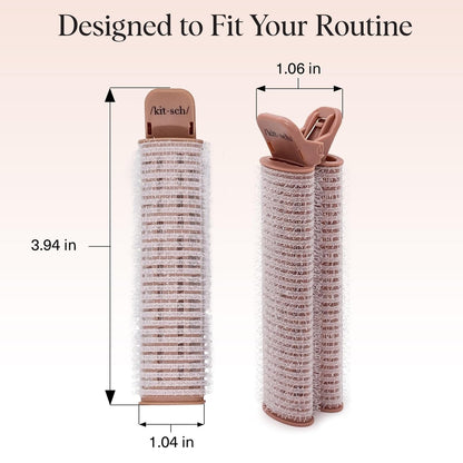 Kitsch Volumizing Hair Clips for Women - 2 Pack Terracotta Hair Rollers for Volume & Curls