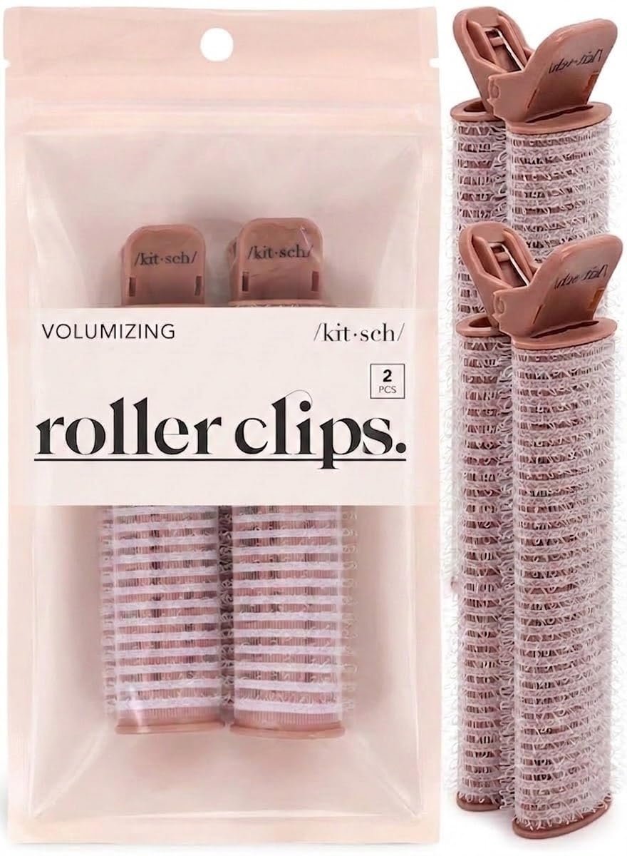 Kitsch Volumizing Hair Clips for Women - 2 Pack Terracotta Hair Rollers for Volume & Curls - görsel 1