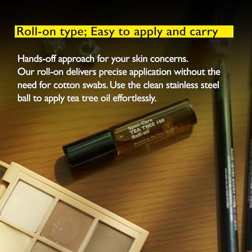 Lazy Society Tea Tree Oil Roll-On – 100% Pure Spot Care for Acne, Blemishes & Pimples, Gentle on Sensitive Skin, 0.18 oz Avelisse