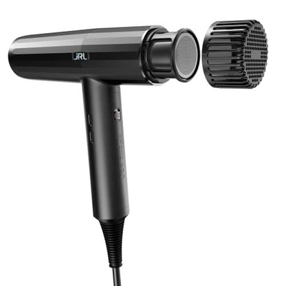 JRL Forte Pro Dryer - Professional Hair Blow Dryer with Diffuser, Ionic Generator for Fast Drying, Frizz Reduction, 3 Heat & Speed Settings, Black Avelisse