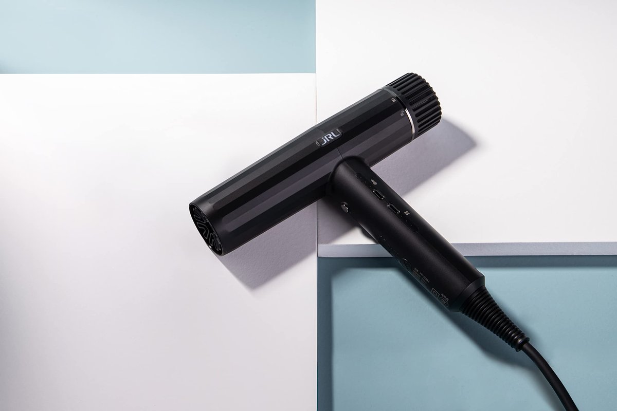 JRL Forte Pro Dryer - Professional Hair Blow Dryer with Diffuser, Ionic Generator for Fast Drying, Frizz Reduction, 3 Heat & Speed Settings, Black Avelisse