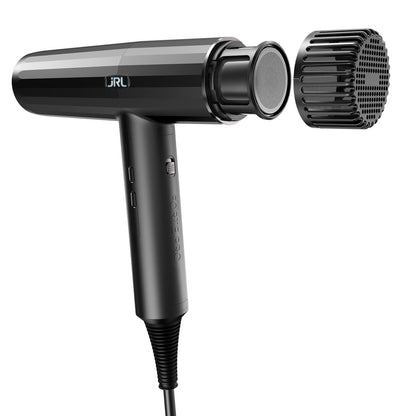 JRL Forte Pro Dryer - Professional Hair Blow Dryer with Diffuser, Ionic Generator for Fast Drying, Frizz Reduction, 3 Heat & Speed Settings, Black Avelisse