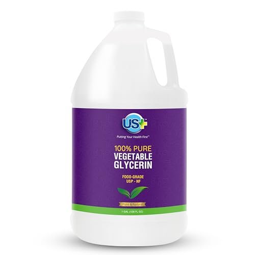 US+ 100% Pure Vegetable Glycerin - Pharmaceutical & Food Grade (USP) - Premium Quality All-Natural Moisturizer & Cleanser - For Skin, Hair, Soaps & More (1 Gallon) Avelisse