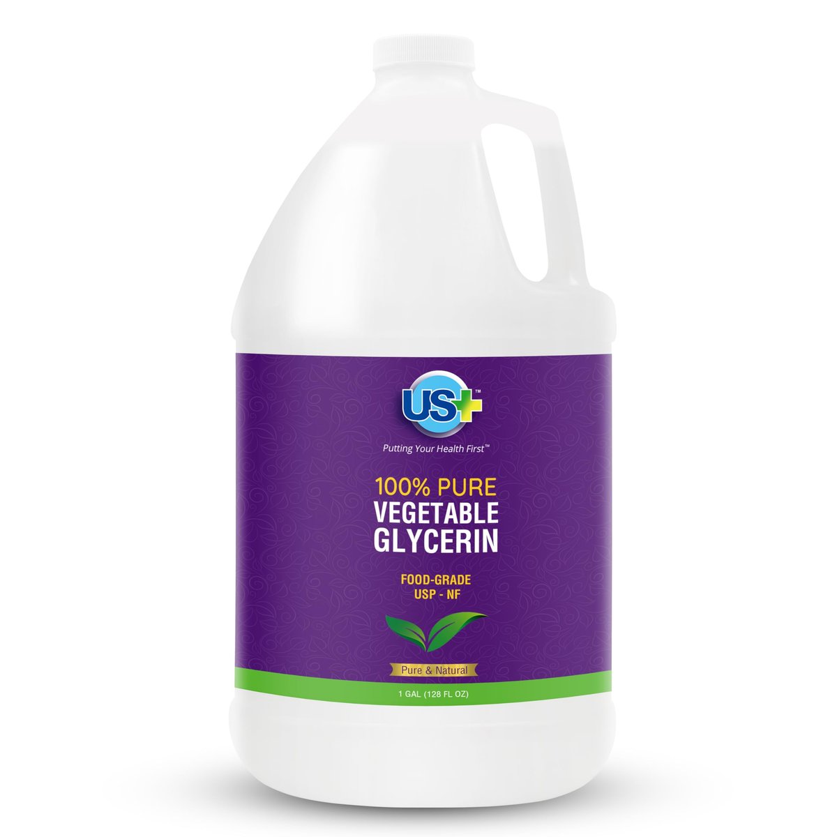 US+ 100% Pure Vegetable Glycerin - Pharmaceutical & Food Grade (USP) - Premium Quality All-Natural Moisturizer & Cleanser - For Skin, Hair, Soaps & More (1 Gallon) Avelisse