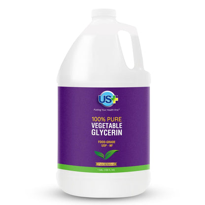 US+ 100% Pure Vegetable Glycerin - Pharmaceutical & Food Grade (USP) - Premium Quality All-Natural Moisturizer & Cleanser - For Skin, Hair, Soaps & More (1 Gallon) Avelisse