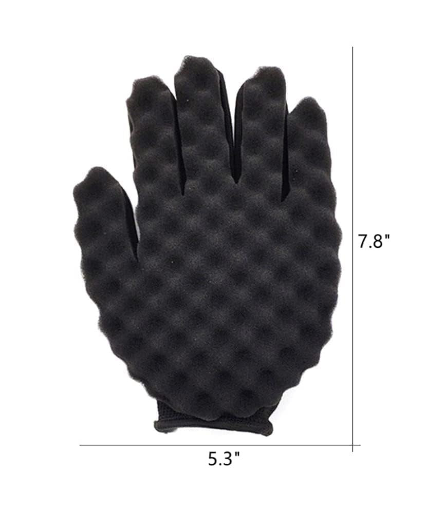 Hair Sponge Set, Magic Curl Glove, Afro Brush, Metal Pick Comb, and Twist Comb for Hairstyling (Black-6Pcs) - görsel 10