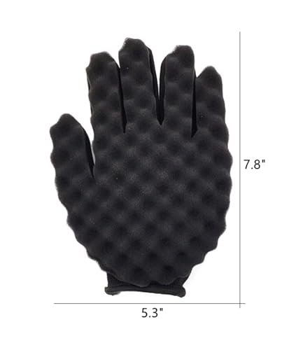 Hair Sponge Set, Magic Curl Glove, Afro Brush, Metal Pick Comb, and Twist Comb for Hairstyling (Black-6Pcs) - görsel 11