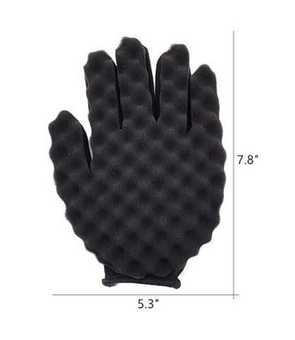 Hair Sponge Set, Magic Curl Glove, Afro Brush, Metal Pick Comb, and Twist Comb for Hairstyling (Black-6Pcs)