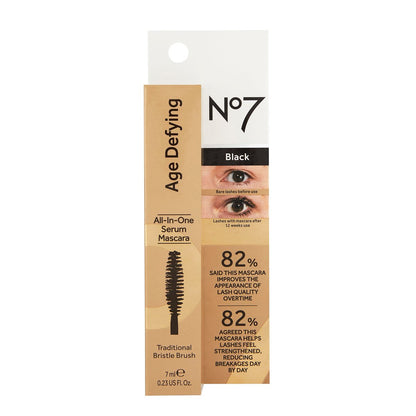 No7 Age Defying Eye Mascara - All-in-One Lash Enhancing Mascara for Length, Curl & Volume - Smudge-Free & Clump-Free - 0.24 Fl Oz
