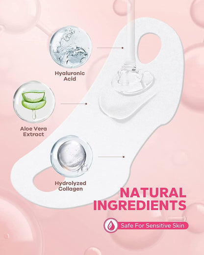MCOMCE FairyFace V Line Shaping Face Masks (5 Count) - Double Chin Reducer, Lifting Hydrogel Collagen Mask with Aloe Vera and Seaweed, Anti-Aging and Anti-Wrinkle