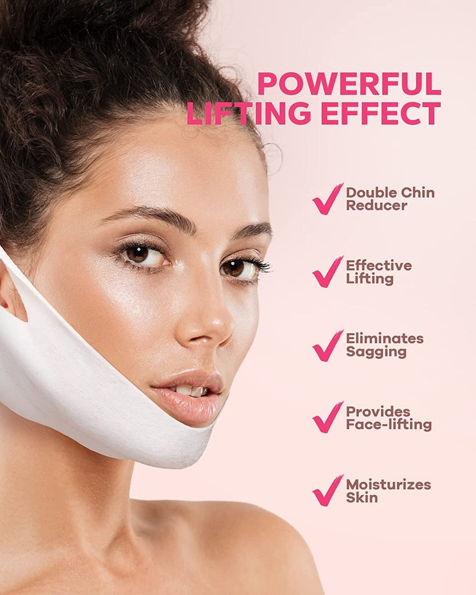 MCOMCE FairyFace V Line Shaping Face Masks (5 Count) - Double Chin Reducer, Lifting Hydrogel Collagen Mask with Aloe Vera and Seaweed, Anti-Aging and Anti-Wrinkle - görsel 7