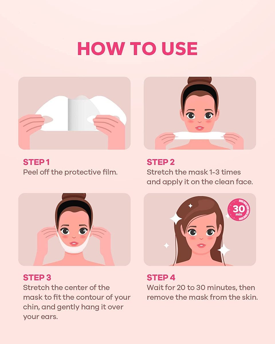 MCOMCE FairyFace V Line Shaping Face Masks (5 Count) - Double Chin Reducer, Lifting Hydrogel Collagen Mask with Aloe Vera and Seaweed, Anti-Aging and Anti-Wrinkle - görsel 11