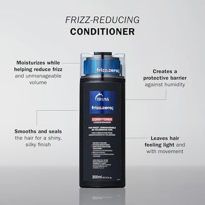 Truss Frizz Zero Conditioner - Anti-Frizz & Anti-Humidity Conditioner for Frizzy Hair - Adds Volume, Shine, and Helps Prevent Split Ends - 10.14 Fl Oz Avelisse
