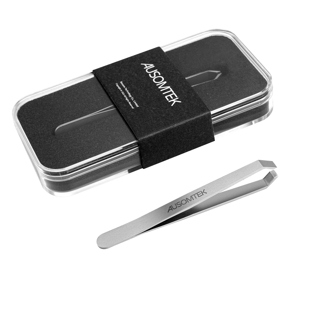 AUSOMTEK Beard Tweezers - Stainless Steel Fine Hair Removal Tool with 5mm Precision Tip (Silver, 1 Pack) Avelisse