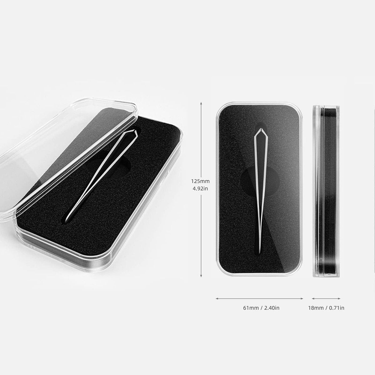 AUSOMTEK Beard Tweezers - Stainless Steel Fine Hair Removal Tool with 5mm Precision Tip (Silver, 1 Pack) Avelisse