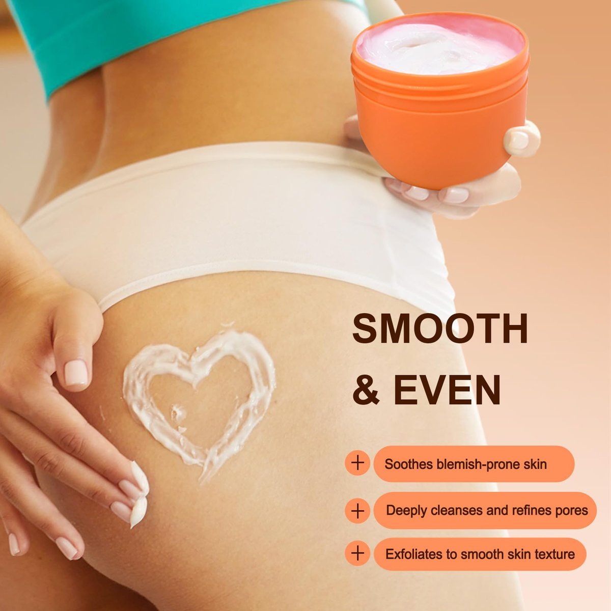 Butt Acne Clearing Treatment - Body Cream for Back, Buttocks, Thigh & Chest Acne - Skin Clearing Lotion for Men & Women - 5.46 oz Avelisse