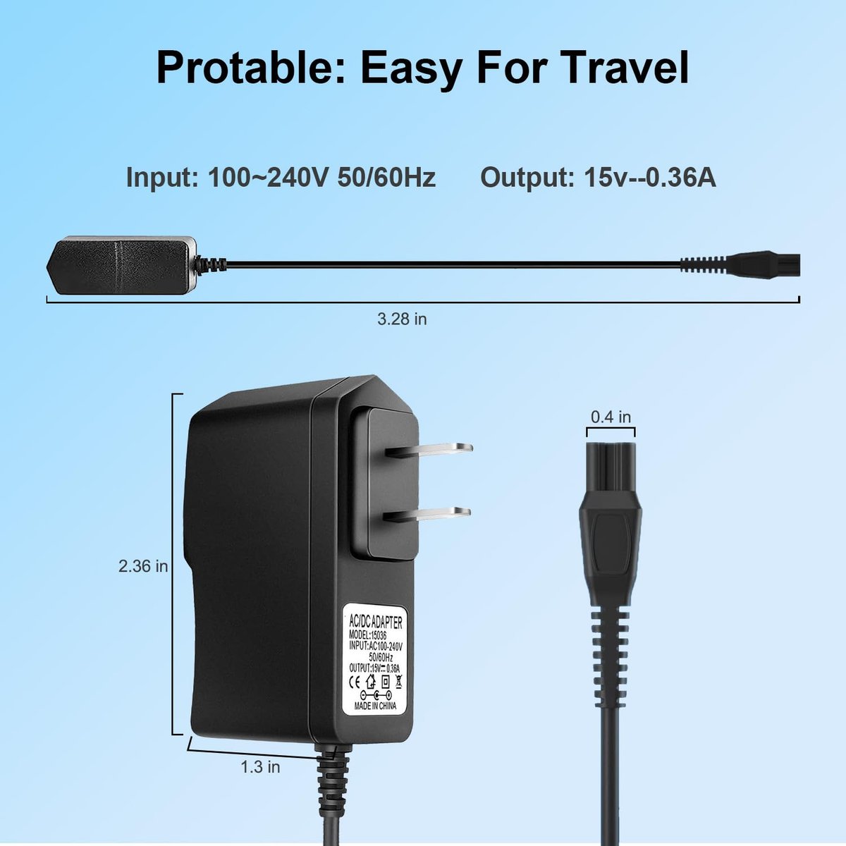 HQ8505 Charger for Philips Norelco 7000 5000 3000 8000X 8500X 9000 Series MG7 S1560 Electric Beard Trimmer 15V AC Adapter Power Supply Cord - görsel 10