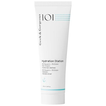 Geek & Gorgeous Hydration Station – Lightweight Gel Cream with Glycerin & Ectoin for Plump, Healthy-Looking Skin – 1.69 oz