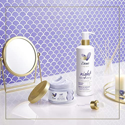 Dove Body Love Night Recovery Body Scrub with Retinol Serum and Exfoliants for Dry, Worn-Down Skin - 340 g Avelisse