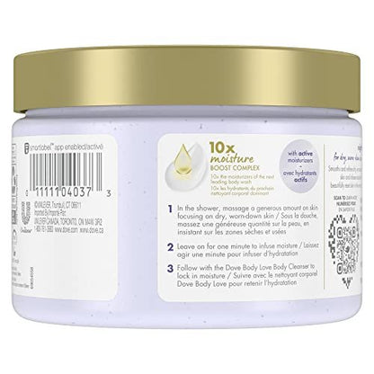 Dove Body Love Night Recovery Body Scrub with Retinol Serum and Exfoliants for Dry, Worn-Down Skin - 340 g Avelisse
