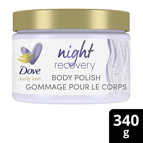 Dove Body Love Night Recovery Body Scrub with Retinol Serum and Exfoliants for Dry, Worn-Down Skin - 340 g Avelisse