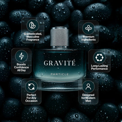 Particle Gravité Cologne Spray for Men – Long Lasting Woody Citrus Fragrance with Pepper, Rosemary & Grapefruit, 3.38 FL OZ Avelisse