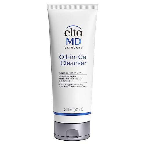 EltaMD Oil-In-Gel Facial Cleanser - Daily Gentle Face Cleanser, Removes Long-Wear Makeup, Sunscreen, and Sweat, 3.4 oz Avelisse