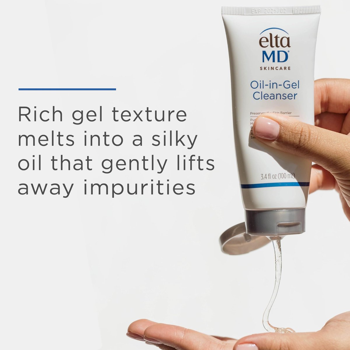 EltaMD Oil-In-Gel Facial Cleanser - Daily Gentle Face Cleanser, Removes Long-Wear Makeup, Sunscreen, and Sweat, 3.4 oz Avelisse