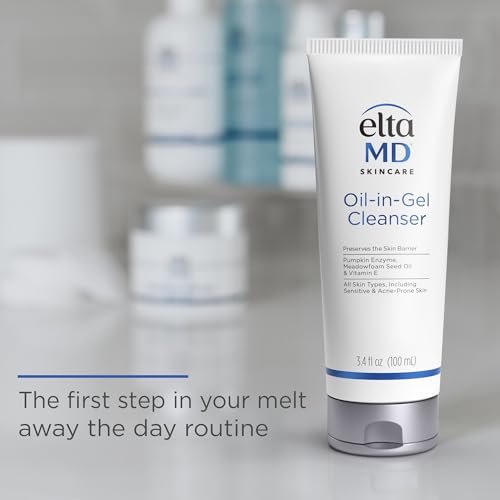 EltaMD Oil-In-Gel Facial Cleanser - Daily Gentle Face Cleanser, Removes Long-Wear Makeup, Sunscreen, and Sweat, 3.4 oz Avelisse