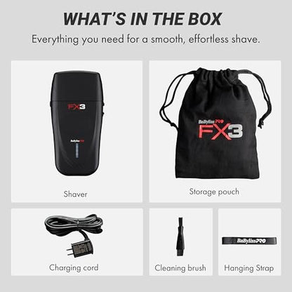 BaBylissPRO Barberology Double Foil Shaver FXX3SB FX3 Professional High-Speed Electric Shaver Avelisse