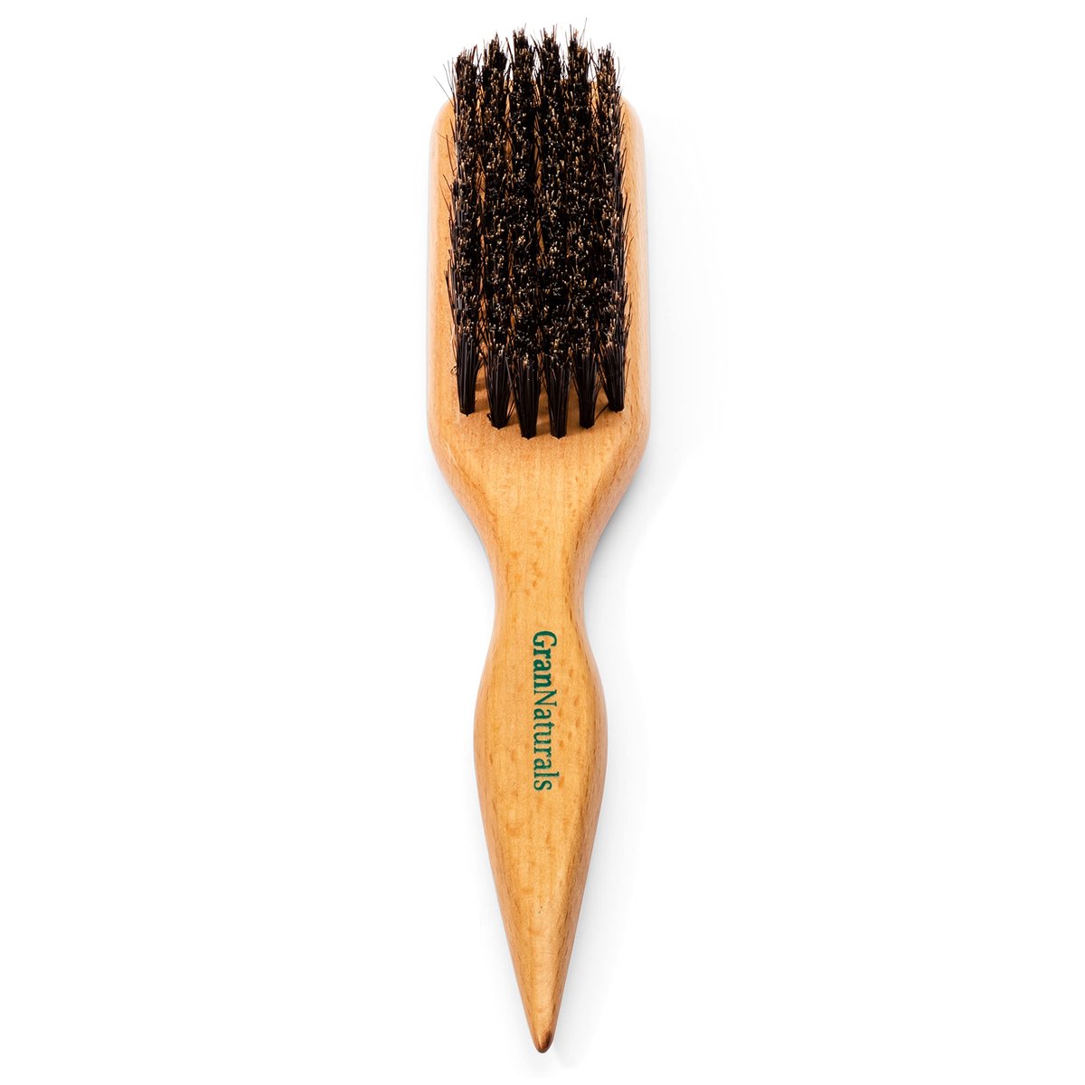 GranNaturals Boar Bristle Slick Back Hair Brush for Sleek Ponytail, Bun & Smoothing Baby Hairs, Flyaways, Edge Control - Backcombing & Teasing Hairbrush with Wide Rat Tail for Sectioning & Parting - görsel 1