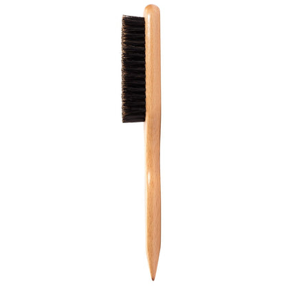 GranNaturals Boar Bristle Slick Back Hair Brush for Sleek Ponytail, Bun & Smoothing Baby Hairs, Flyaways, Edge Control - Backcombing & Teasing Hairbrush with Wide Rat Tail for Sectioning & Parting