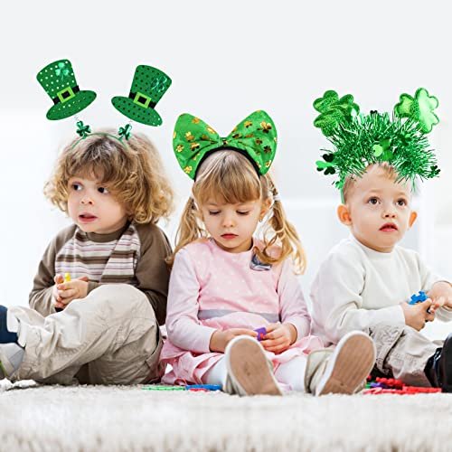 Oiuros 9PCS St. Patrick's Day Headband Set – Green Shamrock Clover Headwear for Women & Girls - görsel 8