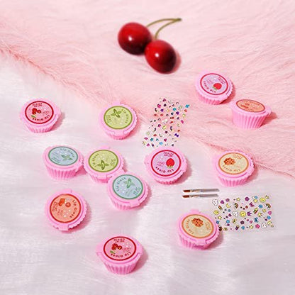 12 Pcs Cupcake Lip Gloss for Girls Party Favors - Assorted Fruity Flavors Cute Cupcake Designs Birthday Gift