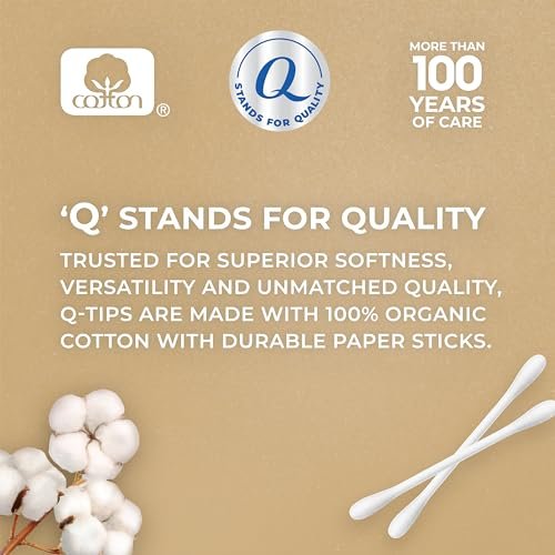 Q-tips Organic Cotton Swabs 400 Count (4 Pack) - 1600 Total Swabs, Ultimate Home and Beauty Tool Avelisse