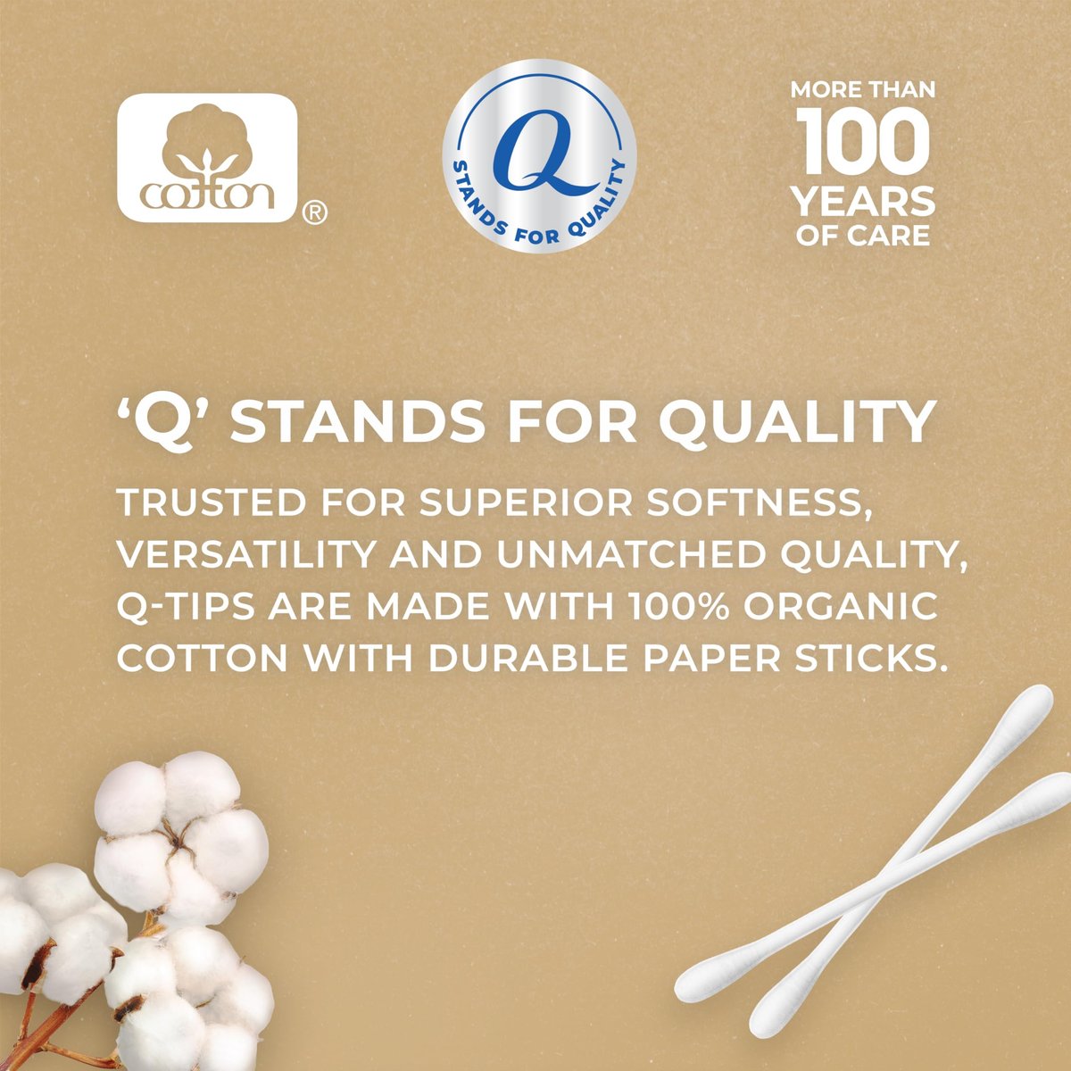 Q-tips Organic Cotton Swabs 400 Count (4 Pack) - 1600 Total Swabs, Ultimate Home and Beauty Tool Avelisse