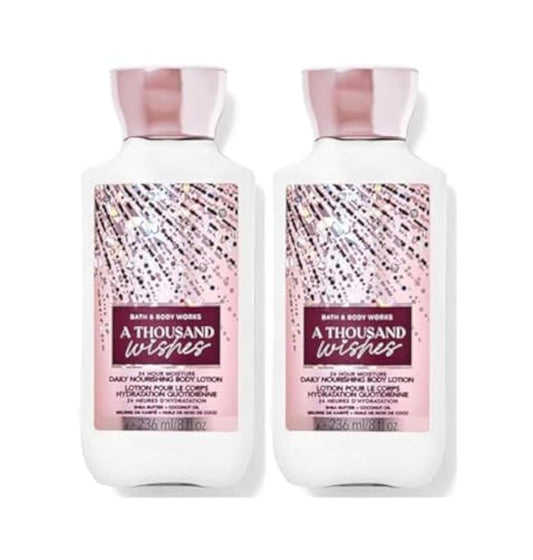 Bath & Body Works A Thousand Wishes Super Smooth Body Lotion - 8 oz (2-Pack) for Women Avelisse