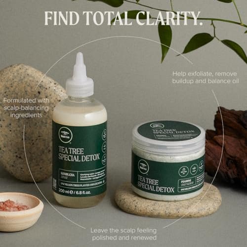 Tea Tree Special Detox Foaming Salt Scrub – Exfoliating Scalp Treatment for All Hair Types, 6.5 oz Avelisse